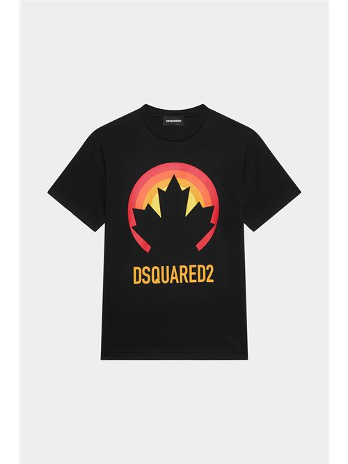 t-shirt bambino nera DSQUARED | DQ1740D00MM/DQ90S