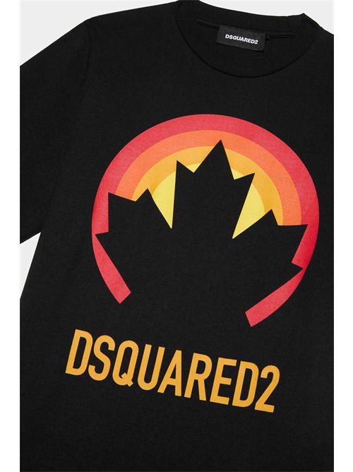 t-shirt bambino nera DSQUARED | DQ1740D00MM/DQ90S