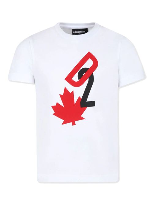 t-shirt bambino bianca DSQUARED | DQ2464D004G/DQ100