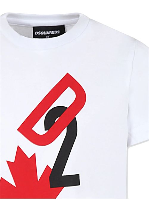 t-shirt bambino bianca DSQUARED | DQ2464D004G/DQ100