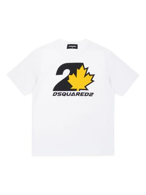 t-shirt bambino bianca DSQUARED | DQ2471D004G/DQ100