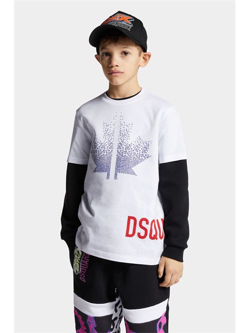 t-shirt bambino bianca DSQUARED | DQ2537D004G/DQ100