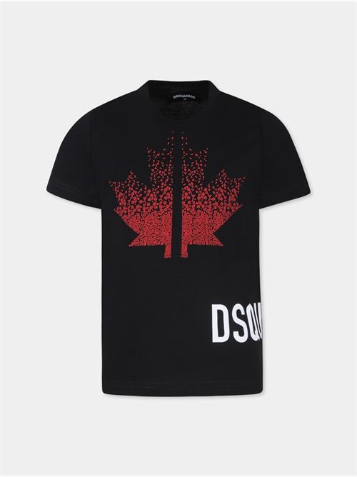 t-shirt boy black DSQUARED | DQ2537D004G/DQ900