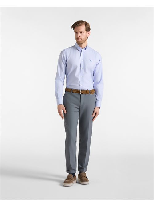Camicia Uomo No Iron in cotone armaturato Regular Fit azzurro HARMONT & BLAINE | CRR001013996M/805