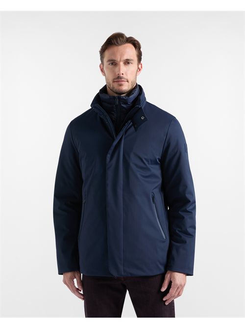 Field Jacket Uomo in Nylon Stretch Blu Navy
