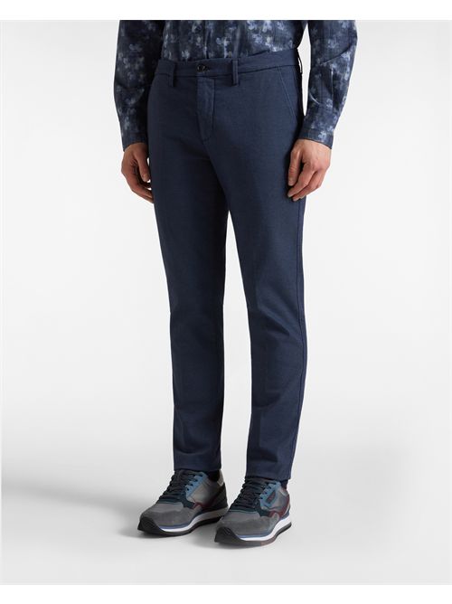 Pantalone Chino Uomo in misto cotone blu Narrow Fit