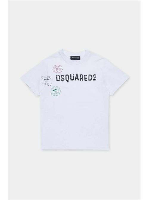 t-shirt boy white DSQUARED | DQ2753D0015/DQ100