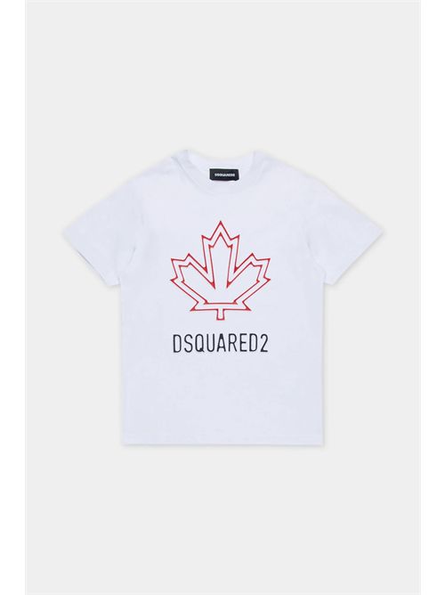 t-shirt bambino bianca DSQUARED | DQ2770D0015/DQ100