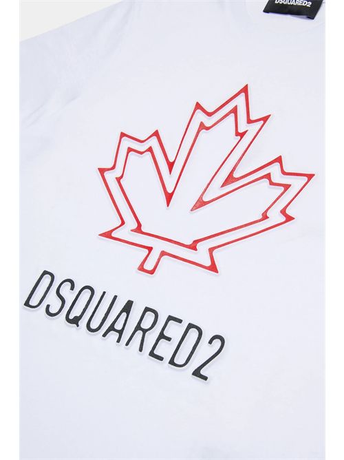 t-shirt bambino bianca DSQUARED | DQ2770D0015/DQ100