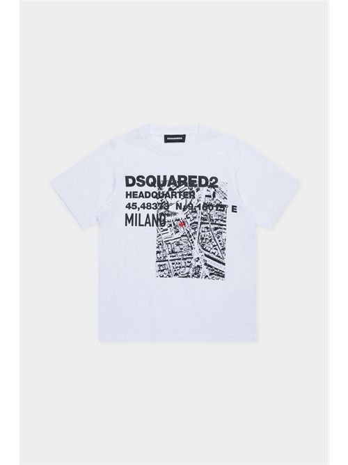 t-shirt bambino bianca DSQUARED | DQ2801D004G/DQ100